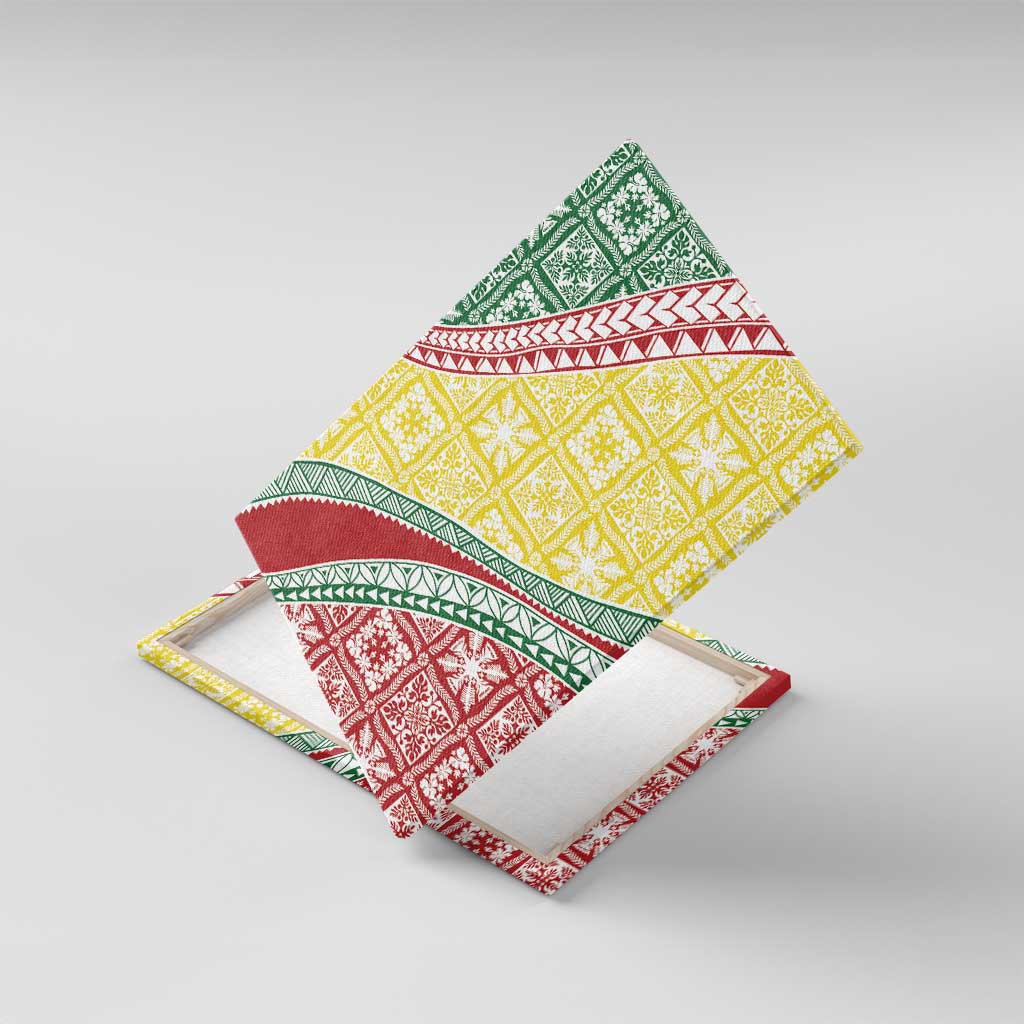 Hawaiian Quilt Pattern Canvas Wall Art Special Color Mixed - Polynesian Pride