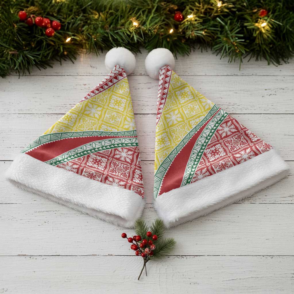 Hawaiian Quilt Pattern Christmas Santa Hat Special Color Mixed - Polynesian Pride