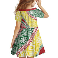 Hawaiian Quilt Pattern Family Matching Long Sleeve Bodycon Dress and Hawaiian Shirt Special Color Mixed - Polynesian Pride