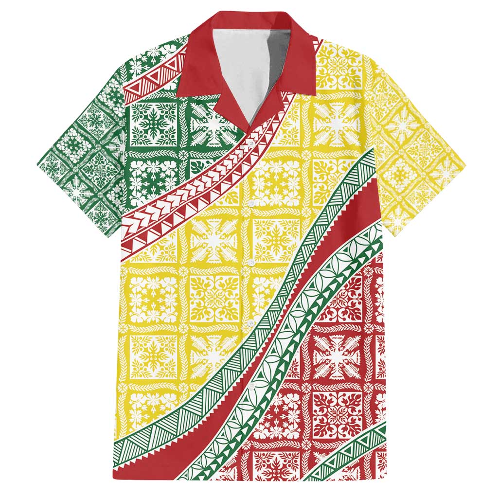 Hawaiian Quilt Pattern Family Matching Long Sleeve Bodycon Dress and Hawaiian Shirt Special Color Mixed - Polynesian Pride