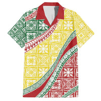 Hawaiian Quilt Pattern Family Matching Long Sleeve Bodycon Dress and Hawaiian Shirt Special Color Mixed - Polynesian Pride