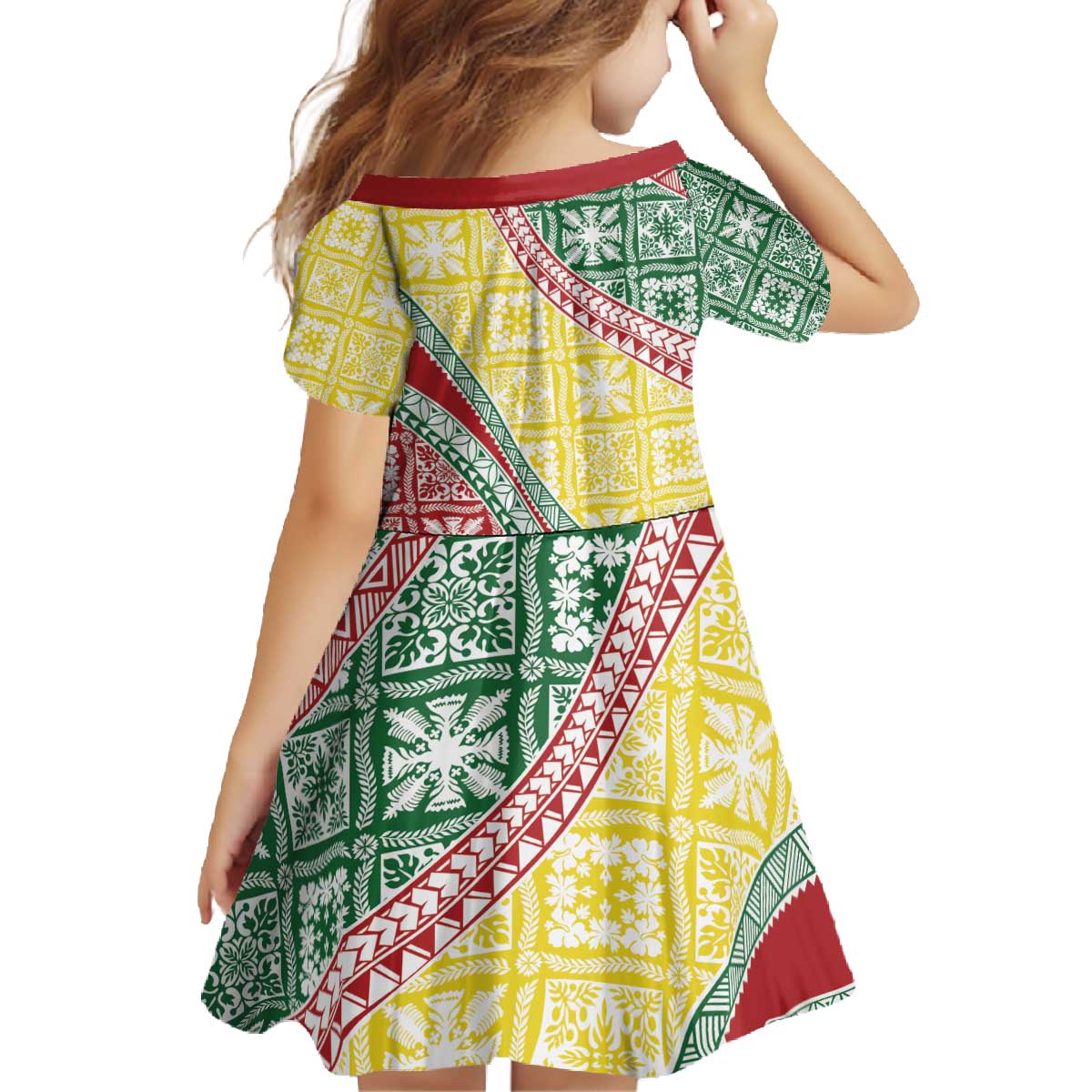 Hawaiian Quilt Pattern Family Matching Off The Shoulder Long Sleeve Dress and Hawaiian Shirt Special Color Mixed - Polynesian Pride