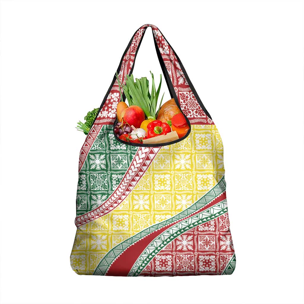 Hawaiian Quilt Pattern Grocery Bag Special Color Mixed - Polynesian Pride