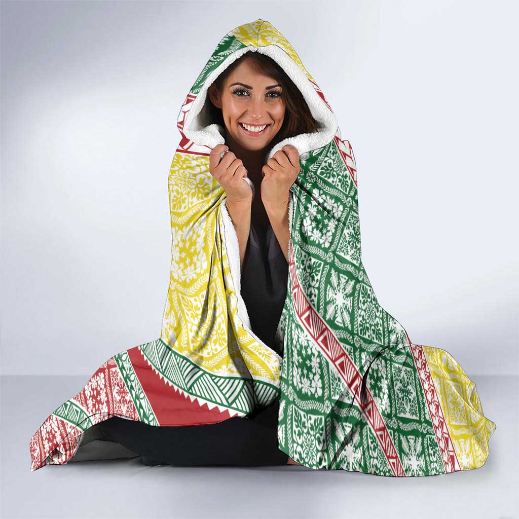 Hawaiian Quilt Pattern Hooded Blanket Special Color Mixed - Polynesian Pride