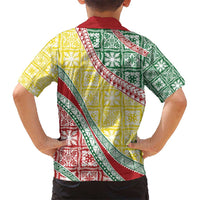 Hawaiian Quilt Pattern Kid Hawaiian Shirt Special Color Mixed - Polynesian Pride