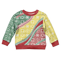 Hawaiian Quilt Pattern Kid Ugly Christmas Sweater Special Color Mixed - Polynesian Pride