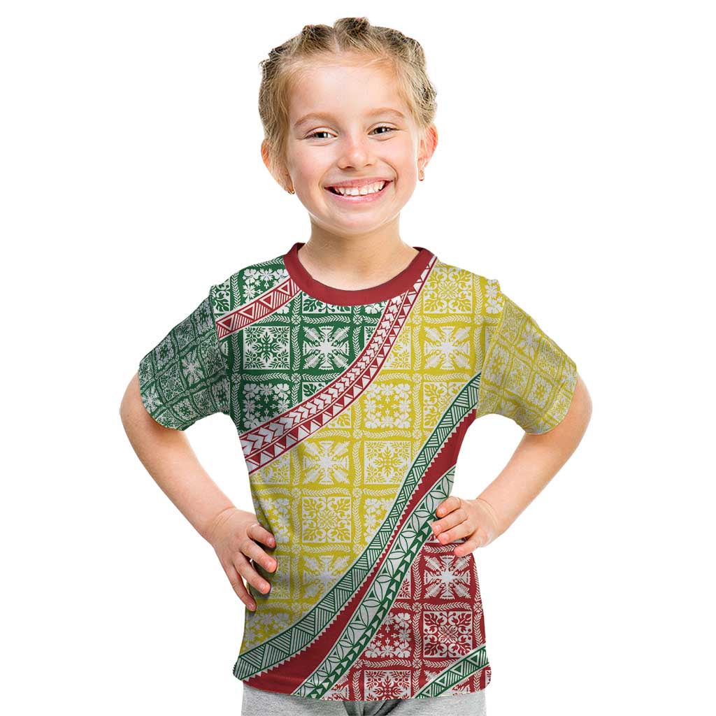 Hawaiian Quilt Pattern Kid T Shirt Special Color Mixed LT01 Multicolor - Polynesian Pride