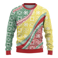 Hawaiian Quilt Pattern Ugly Christmas Sweater Special Color Mixed - Polynesian Pride