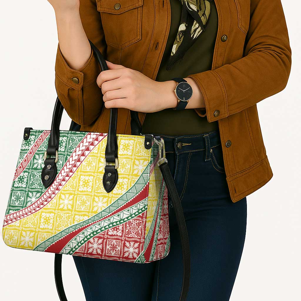 Hawaiian Quilt Pattern Leather Bag Special Color Mixed - Polynesian Pride