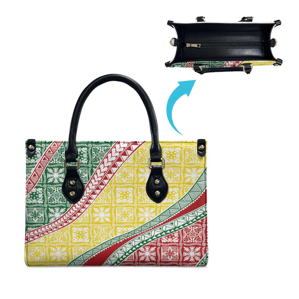 Hawaiian Quilt Pattern Leather Bag Special Color Mixed - Polynesian Pride