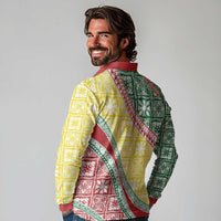 Hawaiian Quilt Pattern Long Sleeve Polo Shirt Special Color Mixed - Polynesian Pride