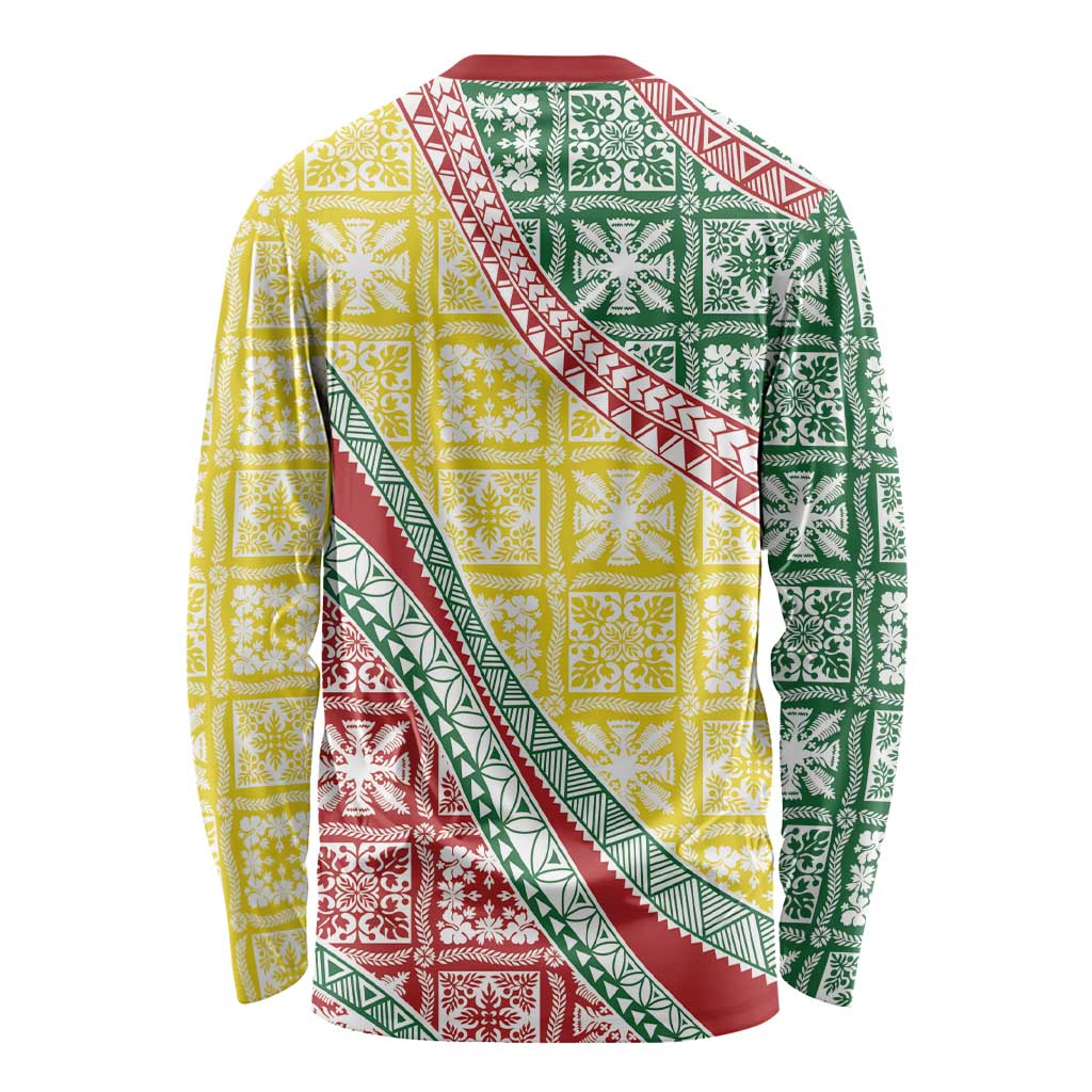 Hawaiian Quilt Pattern Long Sleeve Shirt Special Color Mixed - Polynesian Pride