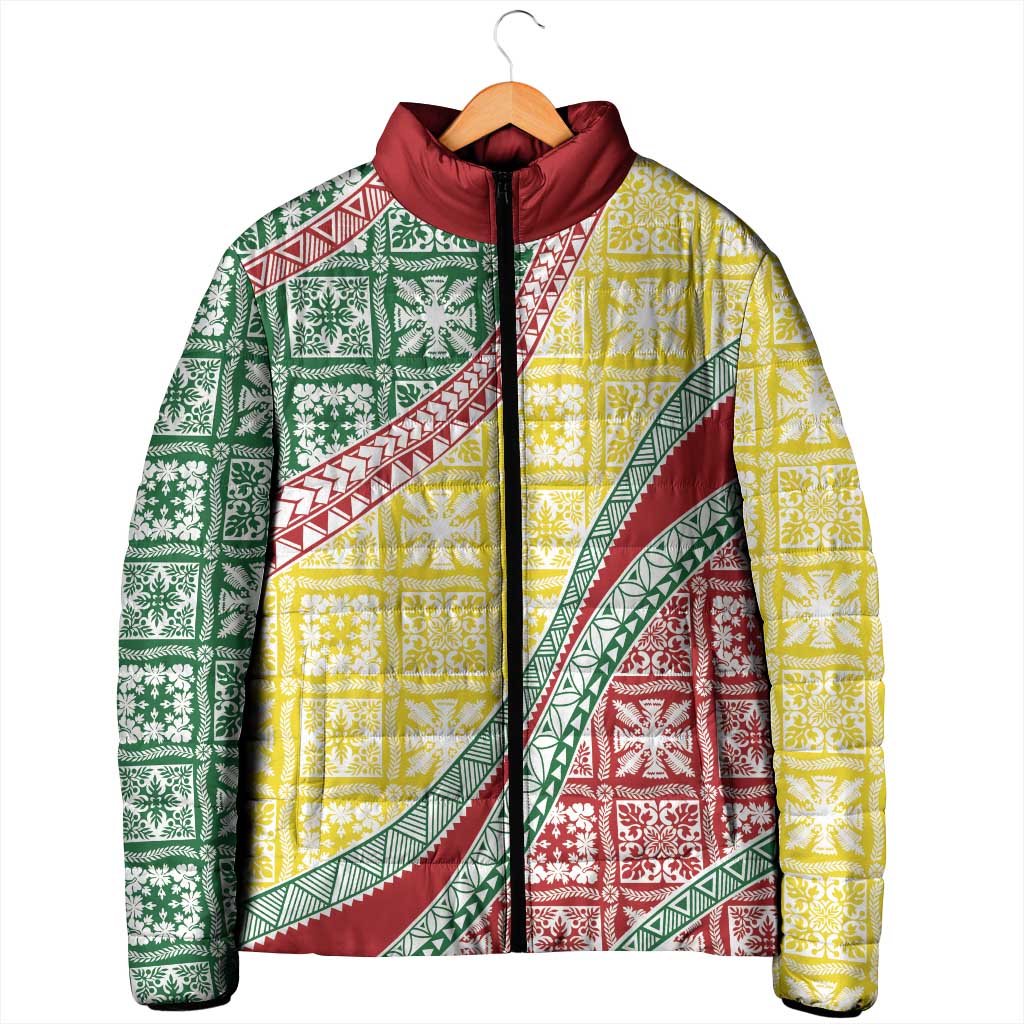 Hawaiian Quilt Pattern Padded Jacket Special Color Mixed - Polynesian Pride