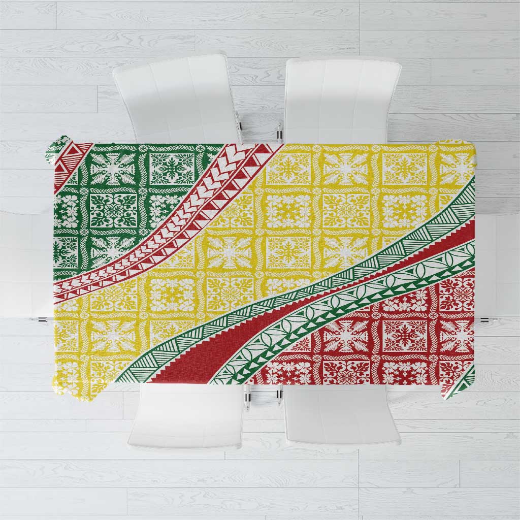 Hawaiian Quilt Pattern Tablecloth Special Color Mixed - Polynesian Pride