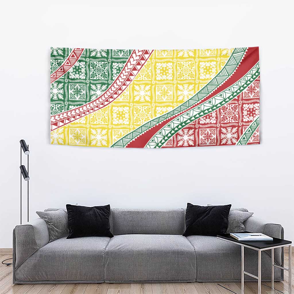 Hawaiian Quilt Pattern Tapestry Special Color Mixed - Polynesian Pride