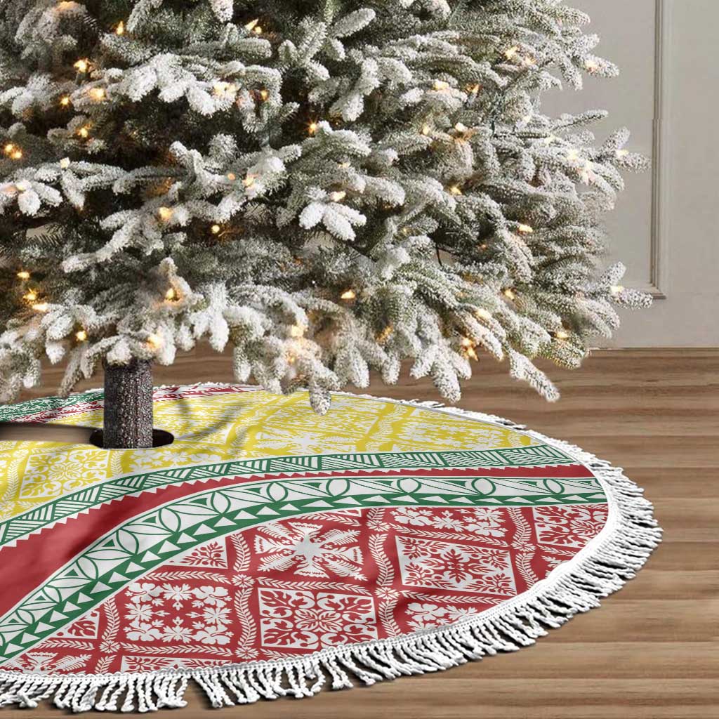 Hawaiian Quilt Pattern Tree Skirt Special Color Mixed - Polynesian Pride