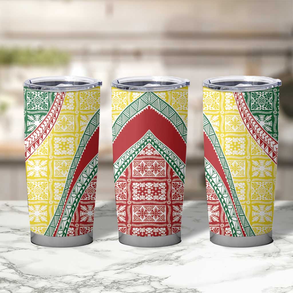 Hawaiian Quilt Pattern Tumbler Cup Special Color Mixed - Polynesian Pride