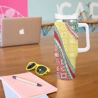 Hawaiian Quilt Pattern Tumbler With Handle Special Color Mixed - Polynesian Pride