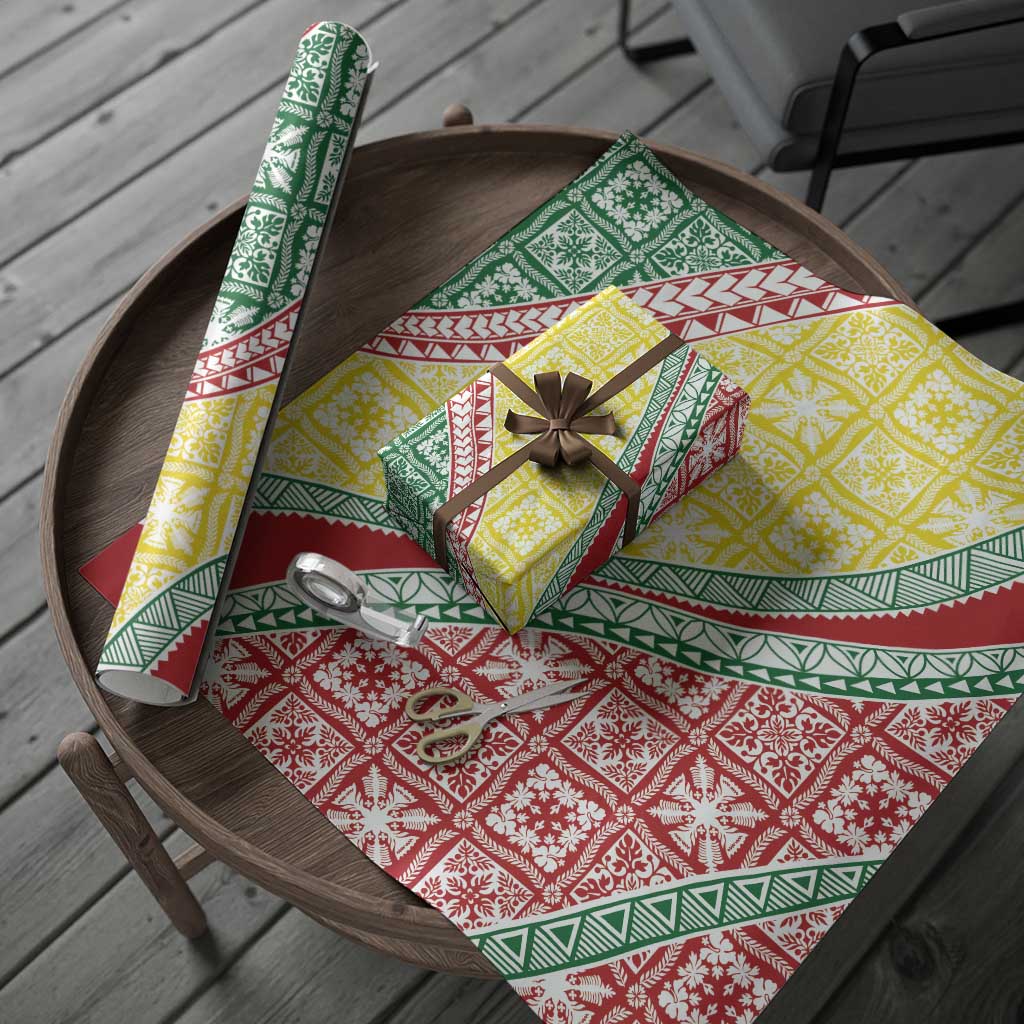 Hawaiian Quilt Pattern Wrapping Paper Special Color Mixed - Polynesian Pride