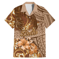 Personalised Fiji Masi Family Matching Mermaid Dress and Hawaiian Shirt Bula Fijian Masi Tapa Vintage Style LT01 Dad's Shirt - Short Sleeve Brown - Polynesian Pride