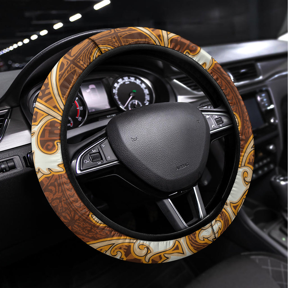 Fiji Masi Steering Wheel Cover Bula Fijian Masi Tapa Vintage Style