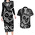 Polynesian Turtle Valentine Couples Matching Long Sleeve Bodycon Dress and Hawaiian Shirt You And Me Hibiscus Heart LT01 Black - Polynesian Pride