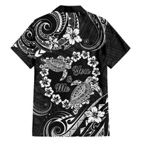 Polynesian Turtle Valentine Family Matching Short Sleeve Bodycon Dress and Hawaiian Shirt You And Me Hibiscus Heart LT01 - Polynesian Pride