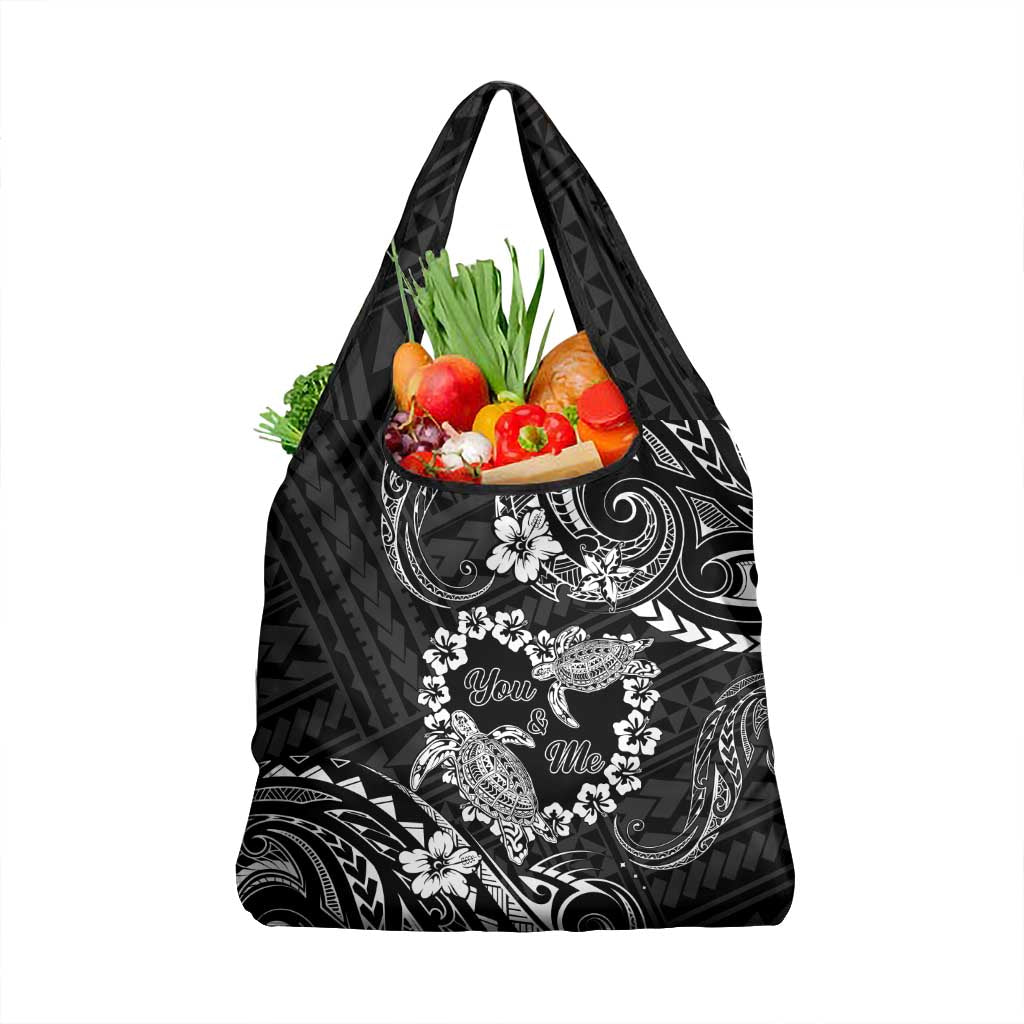 Polynesian Turtle Valentine Grocery Bag You And Me Hibiscus Heart