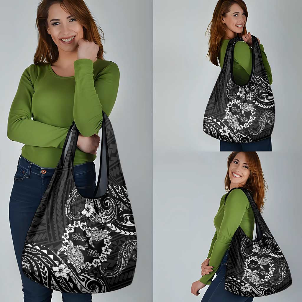 Polynesian Turtle Valentine Grocery Bag You And Me Hibiscus Heart