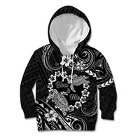 Polynesian Turtle Valentine Kid Hoodie You And Me Hibiscus Heart LT01 Hoodie Black - Polynesian Pride