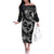 Polynesian Turtle Valentine Off The Shoulder Long Sleeve Dress You And Me Hibiscus Heart LT01 Women Black - Polynesian Pride