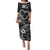 Polynesian Turtle Valentine Puletasi You And Me Hibiscus Heart LT01 Long Dress Black - Polynesian Pride