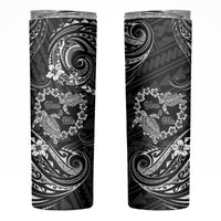 Polynesian Turtle Valentine Skinny Tumbler You And Me Hibiscus Heart LT01 Black - Polynesian Pride