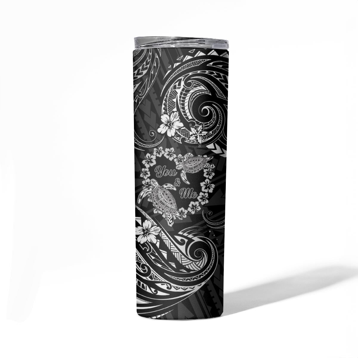 Polynesian Turtle Valentine Skinny Tumbler You And Me Hibiscus Heart LT01 - Polynesian Pride