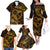 Polynesian Turtle Valentine Family Matching Off Shoulder Long Sleeve Dress and Hawaiian Shirt You And Me Gold Hibiscus Heart LT01 - Polynesian Pride