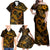 Polynesian Turtle Valentine Family Matching Off Shoulder Maxi Dress and Hawaiian Shirt You And Me Gold Hibiscus Heart LT01 - Polynesian Pride