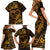 Polynesian Turtle Valentine Family Matching Short Sleeve Bodycon Dress and Hawaiian Shirt You And Me Gold Hibiscus Heart LT01 - Polynesian Pride