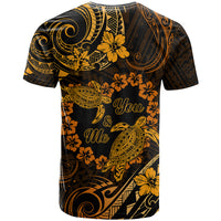 Polynesian Turtle Valentine T Shirt You And Me Gold Hibiscus Heart LT01 - Polynesian Pride