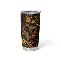 Polynesian Turtle Valentine Tumbler Cup You And Me Gold Hibiscus Heart LT01 - Polynesian Pride