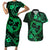 Polynesian Turtle Valentine Couples Matching Short Sleeve Bodycon Dress and Hawaiian Shirt You And Me Green Hibiscus Heart LT01 Green - Polynesian Pride