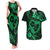 Polynesian Turtle Valentine Couples Matching Tank Maxi Dress and Hawaiian Shirt You And Me Green Hibiscus Heart LT01 Green - Polynesian Pride