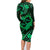 Polynesian Turtle Valentine Family Matching Long Sleeve Bodycon Dress and Hawaiian Shirt You And Me Green Hibiscus Heart LT01 - Polynesian Pride