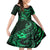 Polynesian Turtle Valentine Family Matching Off Shoulder Long Sleeve Dress and Hawaiian Shirt You And Me Green Hibiscus Heart LT01 Daughter's Dress Green - Polynesian Pride