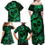 Polynesian Turtle Valentine Family Matching Off Shoulder Maxi Dress and Hawaiian Shirt You And Me Green Hibiscus Heart LT01 - Polynesian Pride