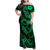 Polynesian Turtle Valentine Family Matching Off Shoulder Maxi Dress and Hawaiian Shirt You And Me Green Hibiscus Heart LT01 Mom's Dress Green - Polynesian Pride