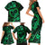 Polynesian Turtle Valentine Family Matching Short Sleeve Bodycon Dress and Hawaiian Shirt You And Me Green Hibiscus Heart LT01 - Polynesian Pride