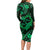 Polynesian Turtle Valentine Long Sleeve Bodycon Dress You And Me Green Hibiscus Heart LT01 - Polynesian Pride