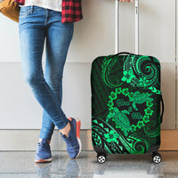 Polynesian Turtle Valentine Luggage Cover You And Me Green Hibiscus Heart LT01 - Polynesian Pride