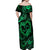 Polynesian Turtle Valentine Off Shoulder Maxi Dress You And Me Green Hibiscus Heart LT01 - Polynesian Pride