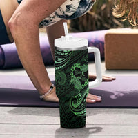 Polynesian Turtle Valentine Tumbler With Handle You And Me Green Hibiscus Heart LT01 - Polynesian Pride